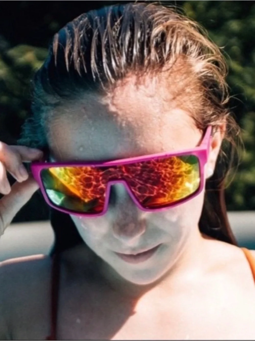Far Out MTB Ski Sport sunglasses polarized in hot pink